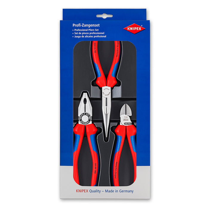 Tan Knipex 3pc Assembly Pack Plier Set - Combination / Diagonal and Needle Nose Pliers