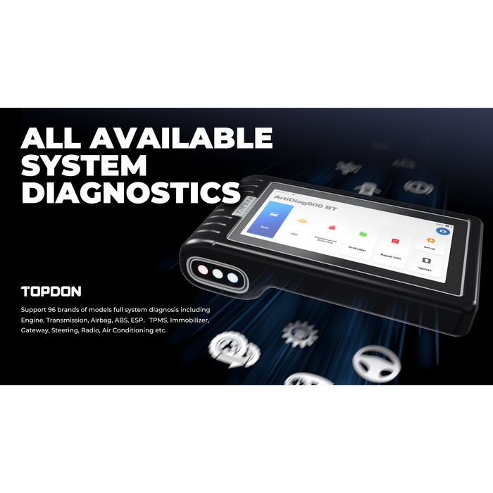 Black TOPDON Diagnostic Scan Tool Bluetooth ArtiDiag 800BT