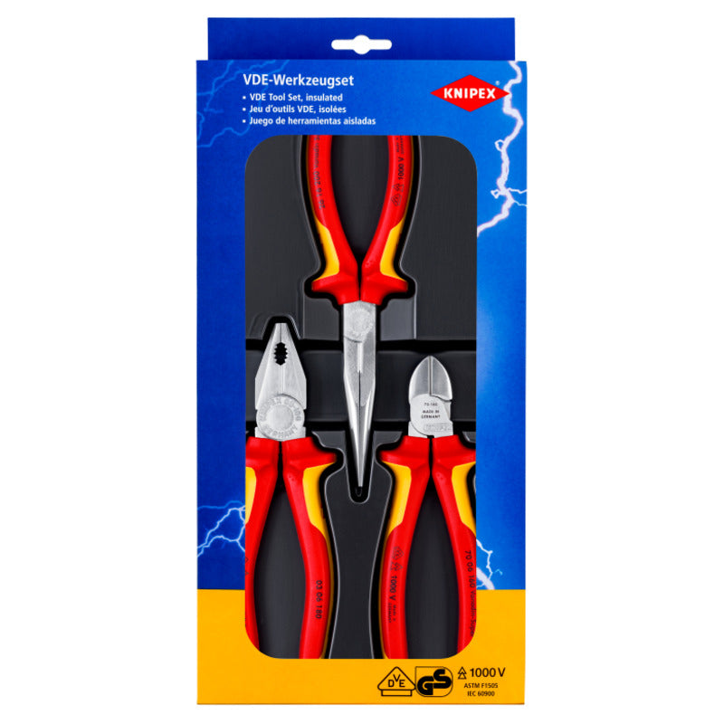 Knipex 3pc Electro VDE Pliers Set — Discount Tools NZ