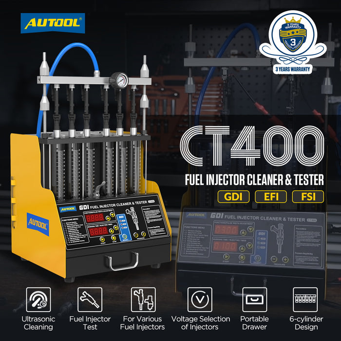 AUTOOL CT400 Fuel Injector Cleaner & Fuel Injector Tester GDI