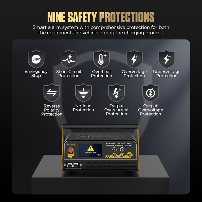 Dark Slate Gray AUTOOL EM385 – 3-in-1 ECU Programming Power Supply, Battery Charger & Jump Starter Vehicle Battery Chargers