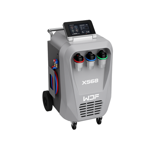 Dark Gray Wonderfu X568 Fully Automatic A/C Recovery & Flush Machine (R134a) Air Conditioning Machine