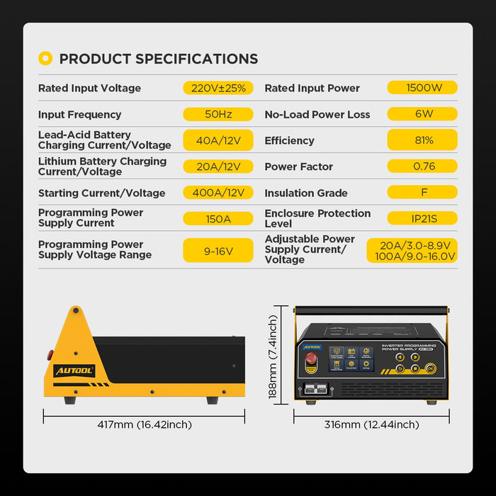 Lavender AUTOOL EM385 – 3-in-1 ECU Programming Power Supply, Battery Charger & Jump Starter Vehicle Battery Chargers