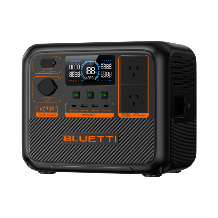 BLUETTI AC70P Portable Power Station + PV120 Solar Panel