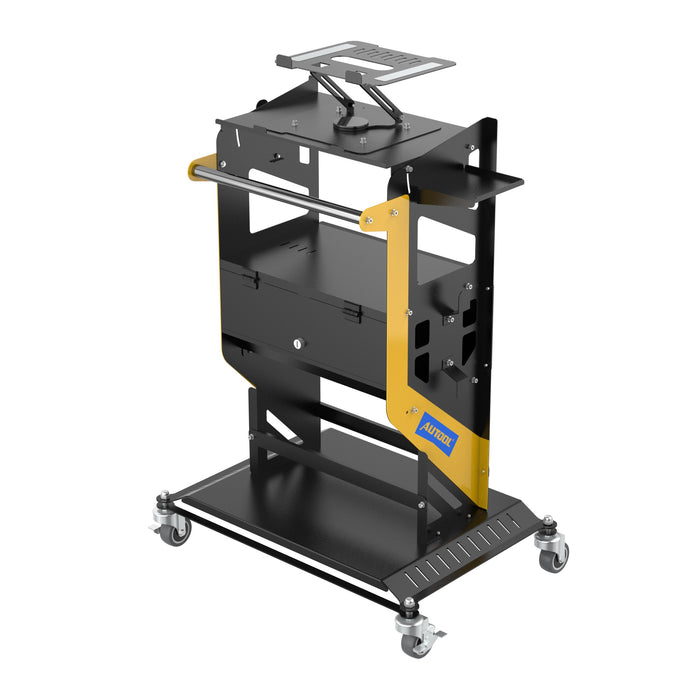 Dark Slate Gray AUTOOL 3 Shelf Diagnostic Scanner Tool Cart, Tool Trolley, With Storage Draw Diagnostic cart