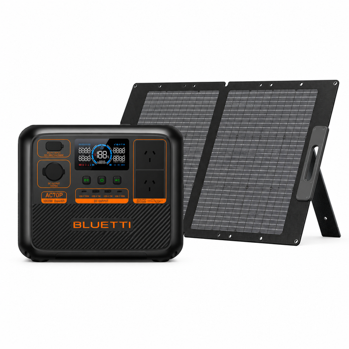 Dark Slate Gray BLUETTI AC70P Portable Power Station + PV100 Solar Panel Power Station