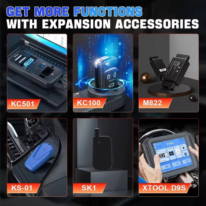 Black XTOOL XT90 Diagnostic Scan Tool Topology Map, ECU Coding, Key Programming