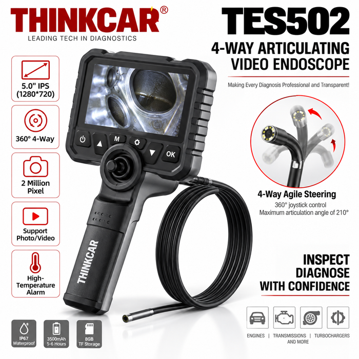 THINKCAR TES502 4-Way Articulating Video Endoscope