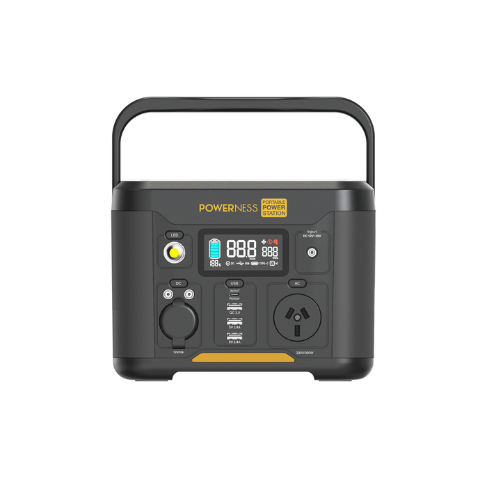 Dark Slate Gray Powerness Solar Generator 300 Hiker U300 + SolarX S80 solar generator
