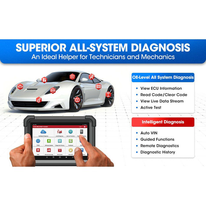 Light Gray LAUNCH X431 PRO DYNO 8" Full System OBD 2 Diagnostic Scan Tool (NEW 2023) Diagnostic Scanner