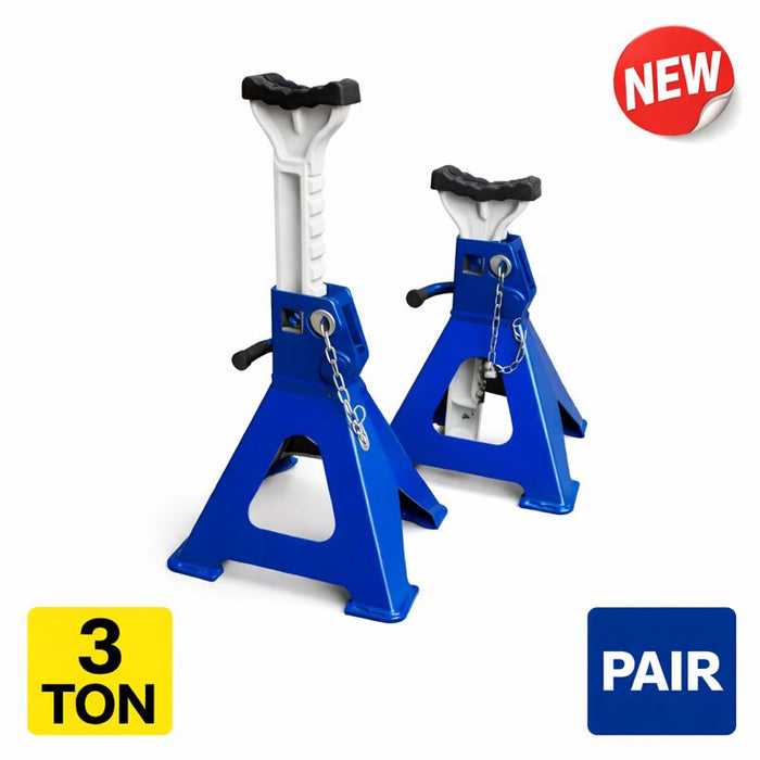 White Smoke Blue Point BLPJS3TP 3 Ton Jack Stands (Pair) with Rubber Saddle & Safety Pin Work shop tools