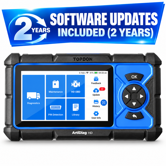 White Smoke Topdon ArtiDiag HD – Full-System Heavy-Duty Diagnostic Scanner for Trucks & Machinery Diagnostic Scan Tool
