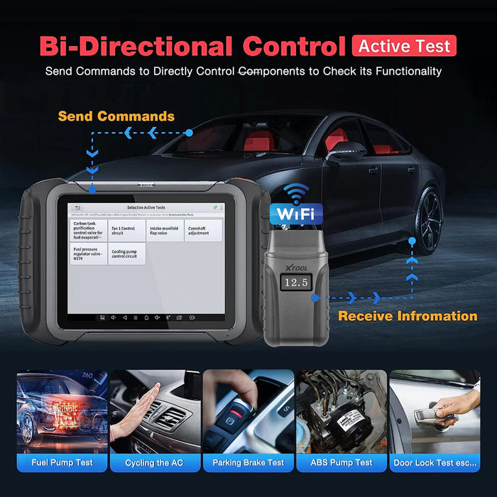 Gray XTOOL XT80W Professional Diagnostic Car Scanner, Key Coding & Odometer Diagnostic Scanner
