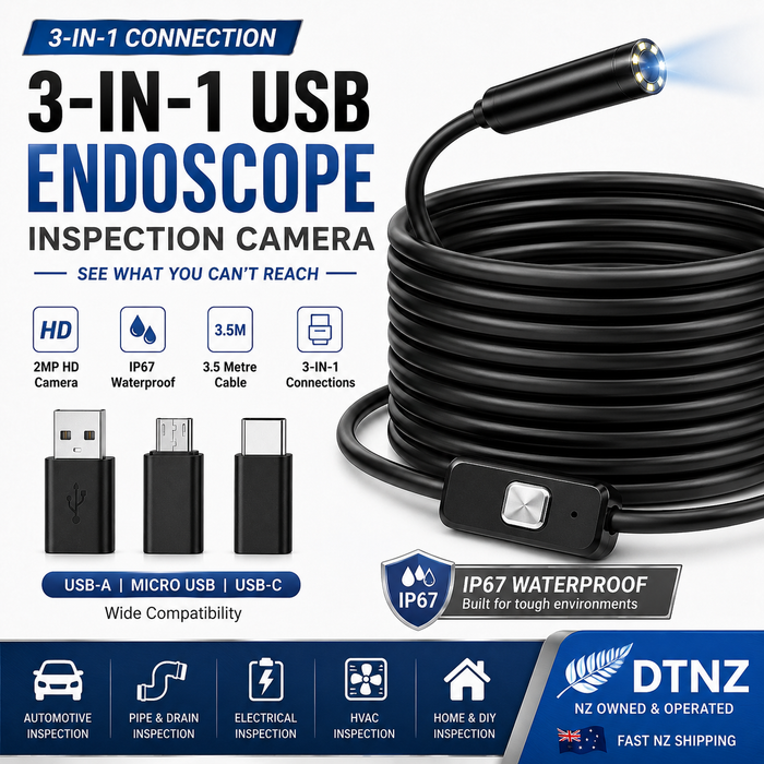 White Smoke DTNZ USB 3-in-1 HD Inspection Camera Endoscope – 3.5M Inspection Camera / Endoscope