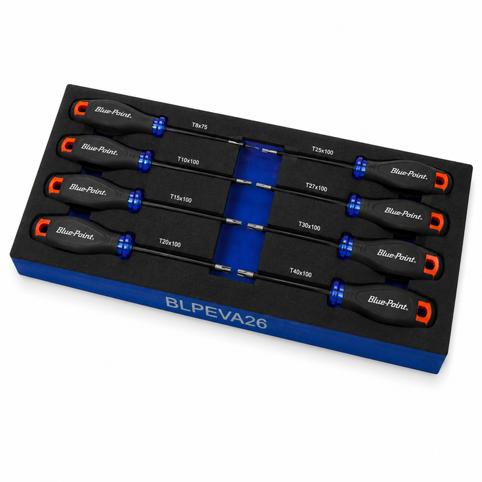 White Smoke Blue-Point 8 Piece Torx Screwdriver Set in EVA Foam Tray – BLPEVA26 Screwdrivers