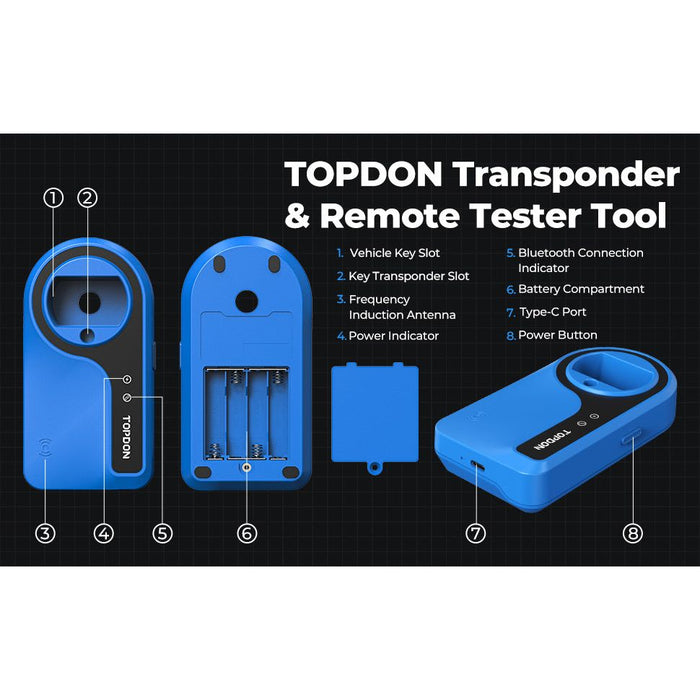 Black TOPDON T-Darts Automotive Key Reader