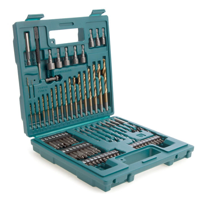 Dim Gray Makita Metal, Wood, Masonry, Straight Shank Metric Drill and Screw Bit Set (75-Piece) Drill & Screwdriver Bits
