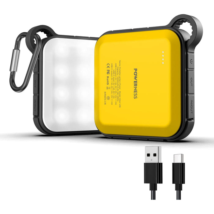Goldenrod Powerness Portable Charger 10050mAh Hiker U36 Power Bank Charger With LED Light