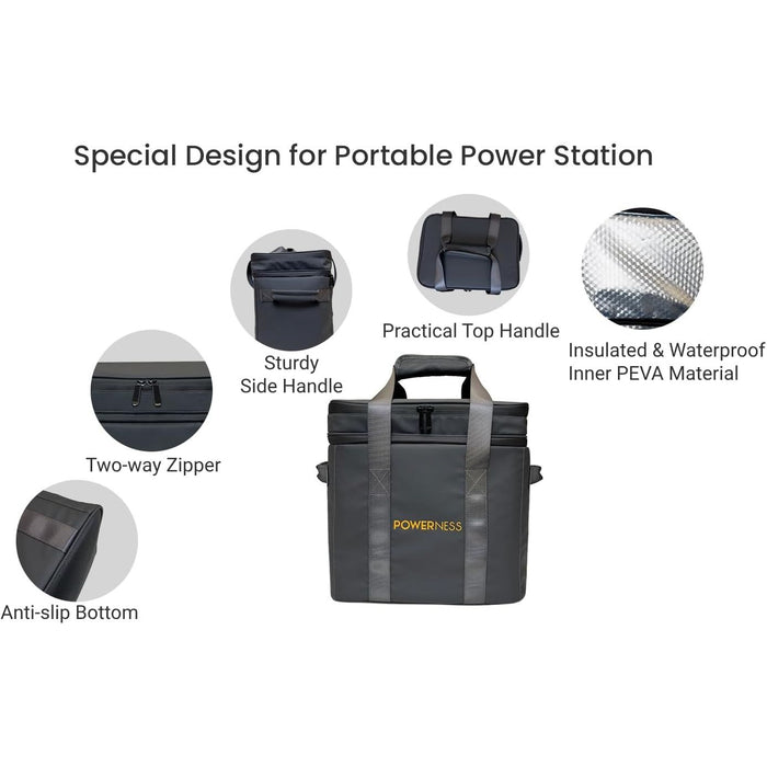 Dark Slate Gray Powerness Portable Power Station Carrying Case For Hiker U1000/U1500 Power Station