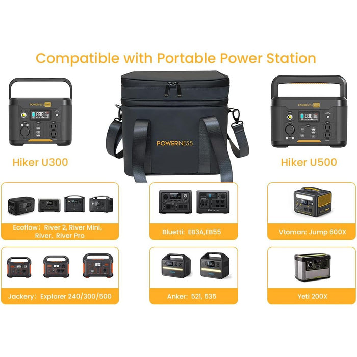 Light Goldenrod Powerness Portable Power Station Carrying Case For Hiker 300/500