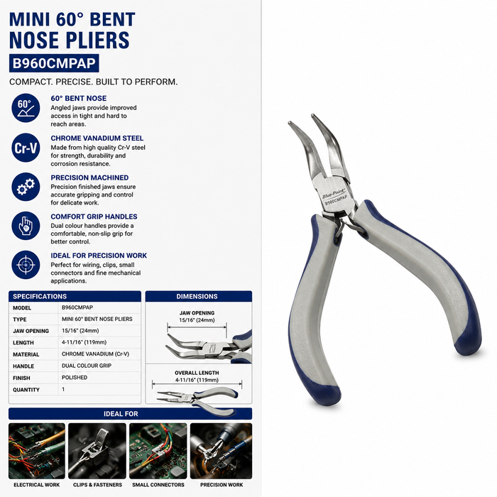 Blue Point Mini 4.5 90 Degree Bent Nose Pliers