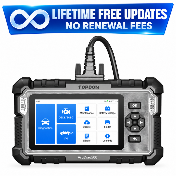 White Smoke TOPDON ArtiDiag500 Car Tool Diagnostic Scan Tool ABS SRS Full OBD2 2024 New Version Vehicle Diagnostic Scanners
