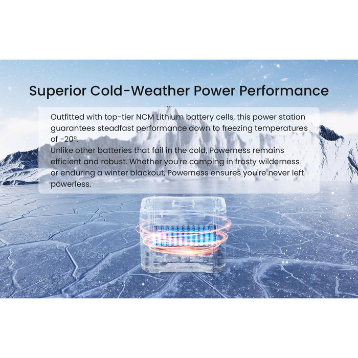 Light Steel Blue Powerness Hiker U1000 100W | 1166WH Portable Power Station, Solar Generator Power Station