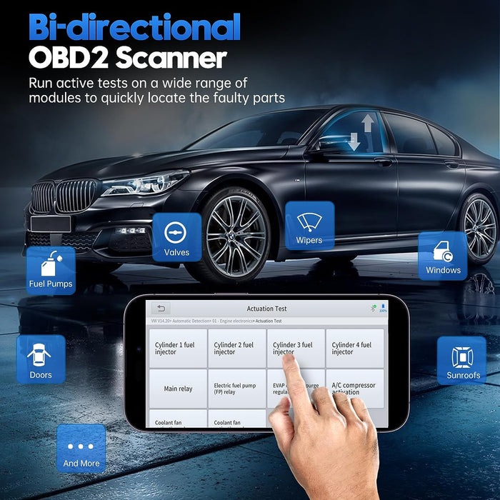 Black XTOOL Anyscan A30M Diagnostic Scan Tool With Odometer Correction, OBD2 Diagnostic Scan Tool