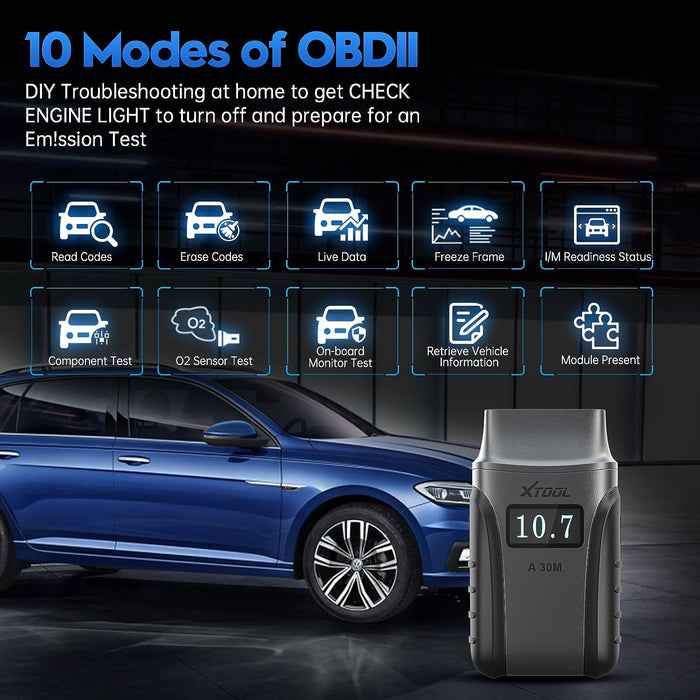 Black XTOOL Anyscan A30M Diagnostic Scan Tool With Odometer Correction, OBD2 Diagnostic Scan Tool