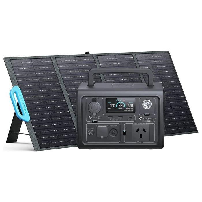 Dark Slate Gray BLUETTI Solar Generator EB3A with PV120 120W Solar Panel Included, 268Wh solar generator