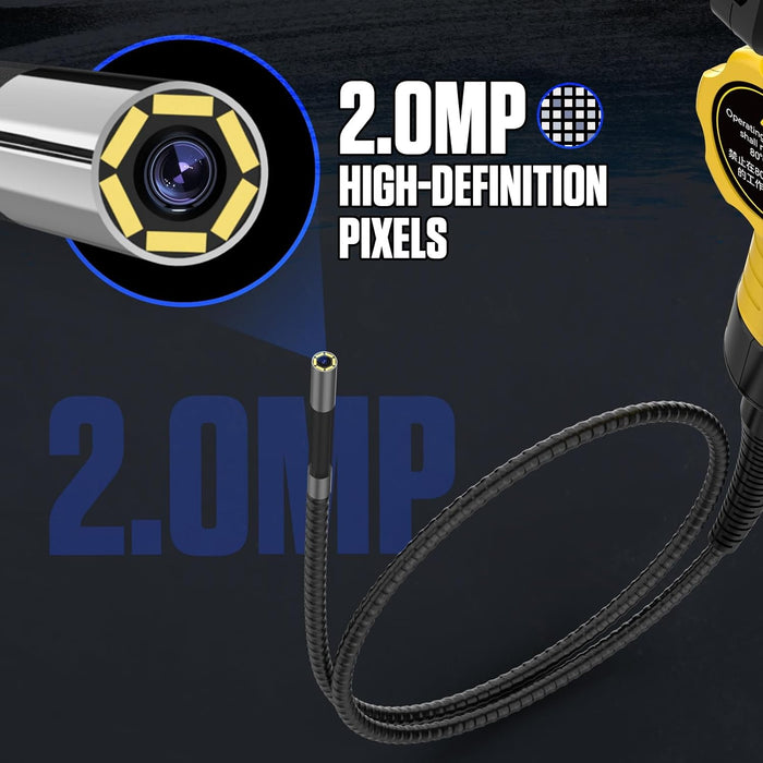 Black AUTOOL Two-Way Articulating Borescope with Light 6.35mm Video Scope