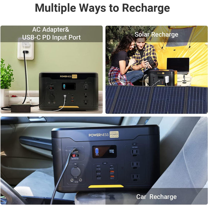 Dark Slate Gray Powerness Hiker U1000 100W | 1166WH Portable Power Station, Solar Generator Power Station