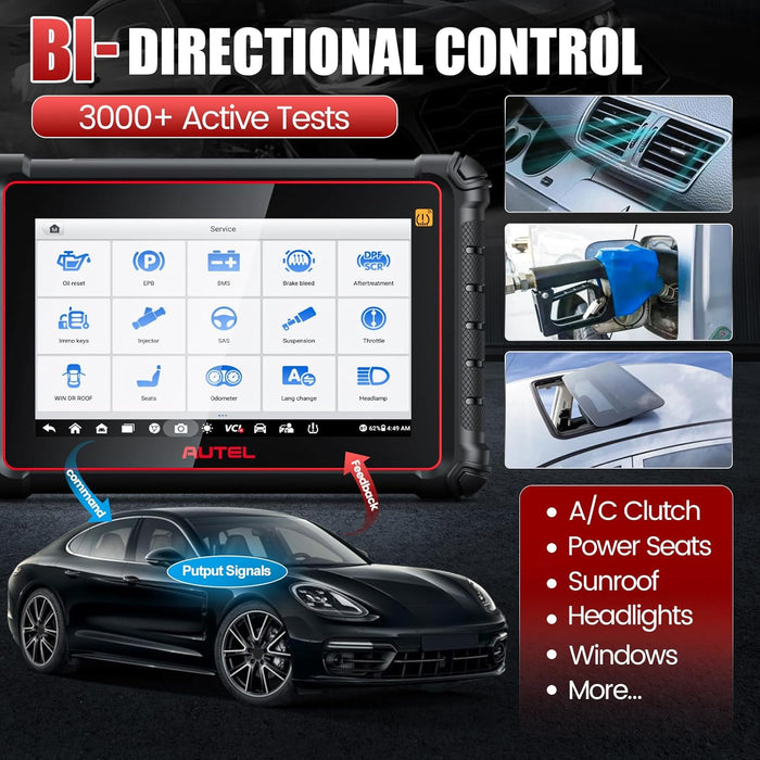 Black Autel MaxiCOM MK900-TS TPMS & Diagnostic Scan Tool (CAN FD / DoIP / Bi-Directional) Diagnostic Scan Tool