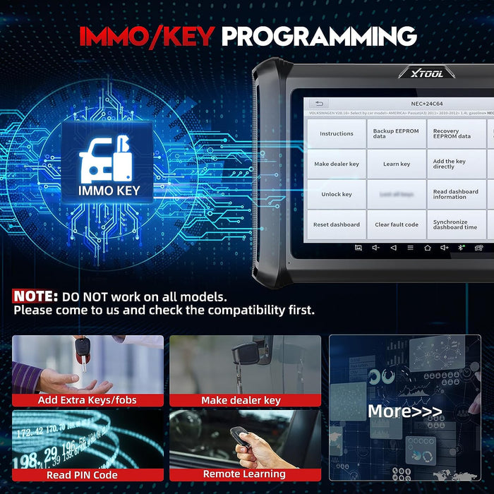 Gray XTOOL D7S Diagnostic Scan Tool, Bidirectional Control, Odometer Correction Diagnostic Scan Tool