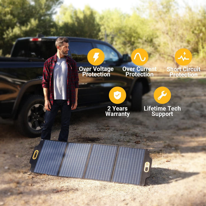 Dark Slate Gray Powerness 120 Watt Portable Foldable Solar Panel For Portable Power Stations Solar Panel