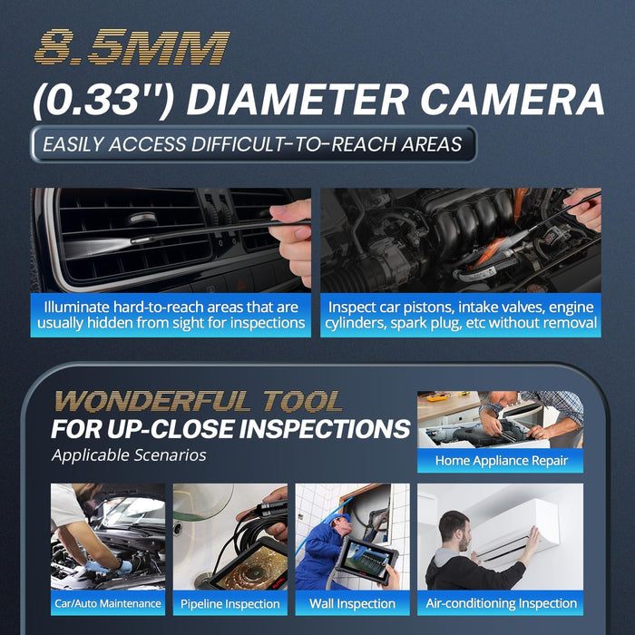 Dark Slate Gray AUTEL MV108S Inspection Camera 8.5mm Video Scope Inspection Cameras