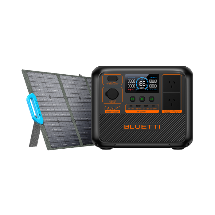 BLUETTI AC70P Portable Power Station + PV120 Solar Panel
