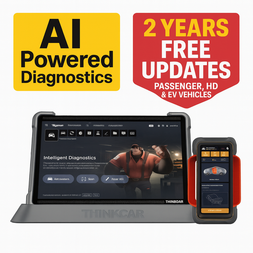 White Smoke THINKCAR Expert 399 14" Diagnostic Scan Tool, AI Technology, Dual Diagnostics, 12/24V, EV Vehicles Vehicle Diagnostic Scanners