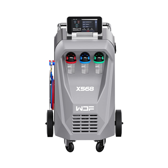 Dark Gray Wonderfu X568 Fully Automatic A/C Recovery & Flush Machine (R134a) Air Conditioning Machine