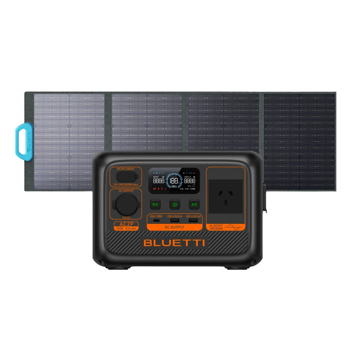 BLUETTI AC2P Portable Power Station | 300W 230.4Wh | PV120 Solar Panel