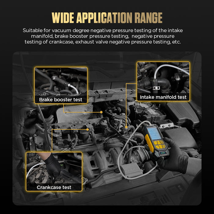 Black AUTOOL PT520 – Digital Manometer / Differential Pressure Gauge Vacuum Pressure Gauge