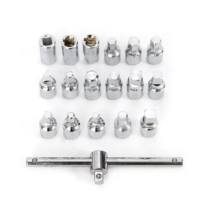 Light Gray DTNZ 18pcs Oil Drain Sump Plug Key Socket Wrench Set Socket Sets