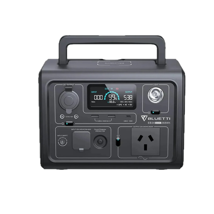 Dark Slate Gray BLUETTI Solar Generator EB3A with PV120 120W Solar Panel Included, 268Wh solar generator