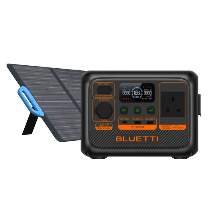 BLUETTI AC2P Portable Power Station | 300W 230.4Wh | PV120 Solar Panel