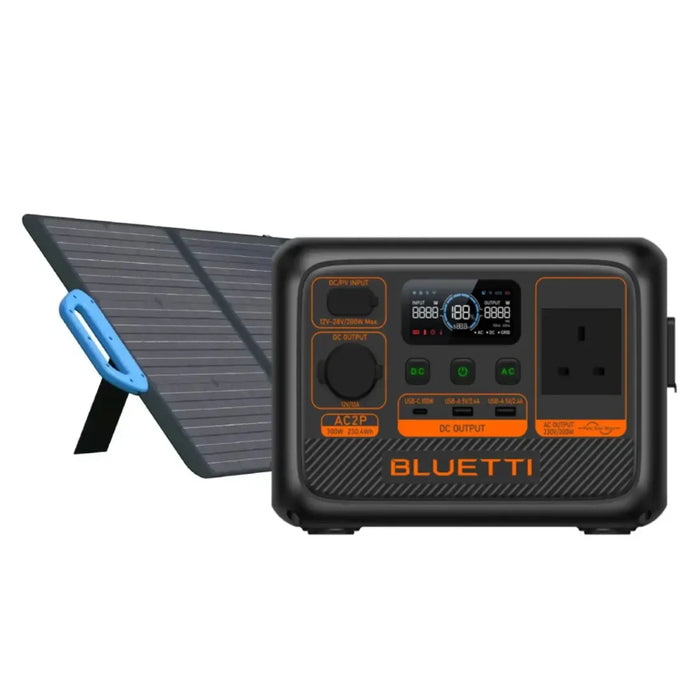 Dark Slate Gray BLUETTI AC2P Portable Power Station | 300W 230.4Wh | PV120 Solar Panel Power Station