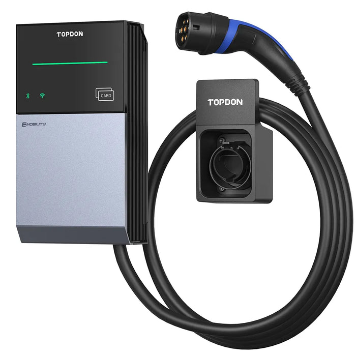 Dark Slate Gray TOPDON PulseQ AC Lite Level 2 EV Charger 11kw, 22kw Charging, With App & Voice Control EV Charger