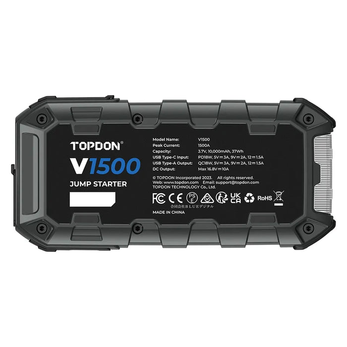 TOPDON V1500 12V 1500A Jump Pack Battery Booster Car Jump Starters
