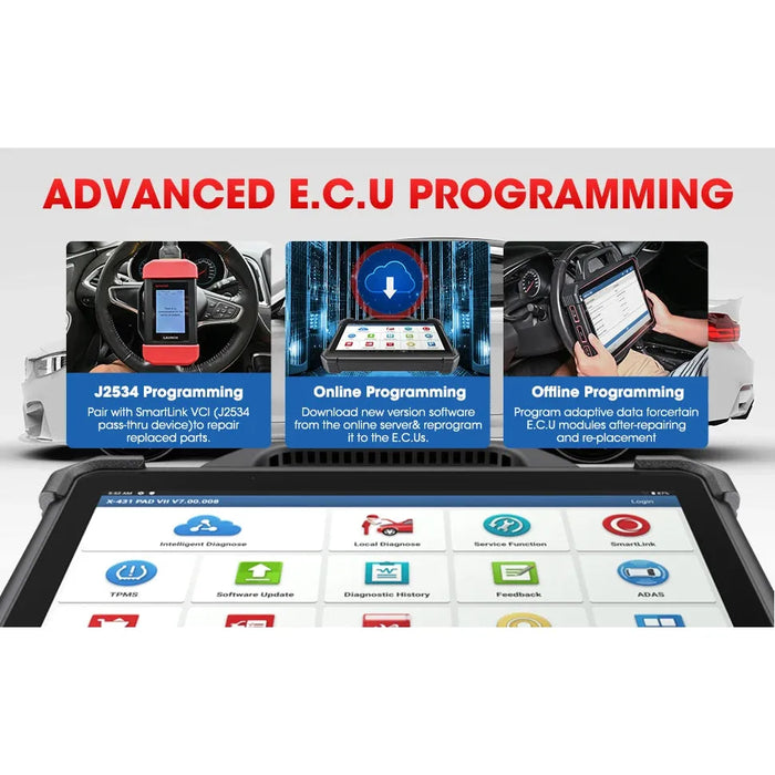 Light Gray LAUNCH X-431 PAD VII Elite Professional Diagnostic Scan Tool, EV Battery Diagnostics & Health Check Diagnostic Scanner