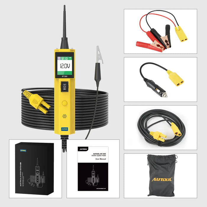 Dark Slate Gray AUTOOL BT260 Automotive Circuit Tester Power Probe, 12v/24v Power Probe