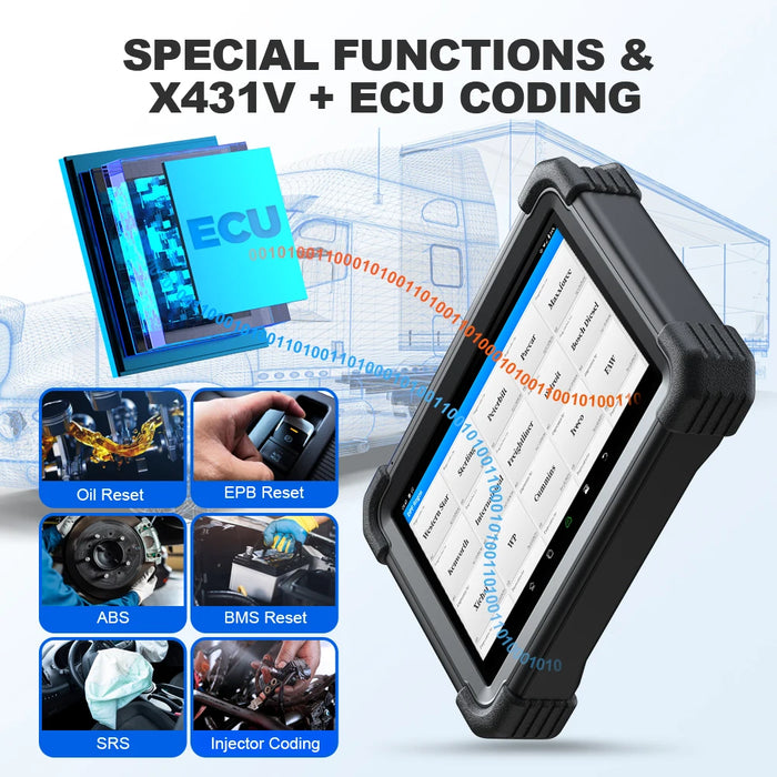 Lavender LAUNCH X431 V + SmartLink HD Commercial Vehicle Diagnostic Tool Diagnostic Scanner
